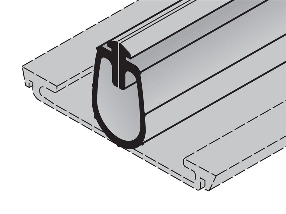 8454 - Rubber Bottom Seal for Sectional Garage Door (3 metre length).